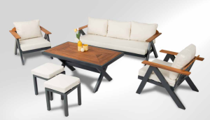 Hera Plus İroko Oturma Grubu Antrasit-Beyaz